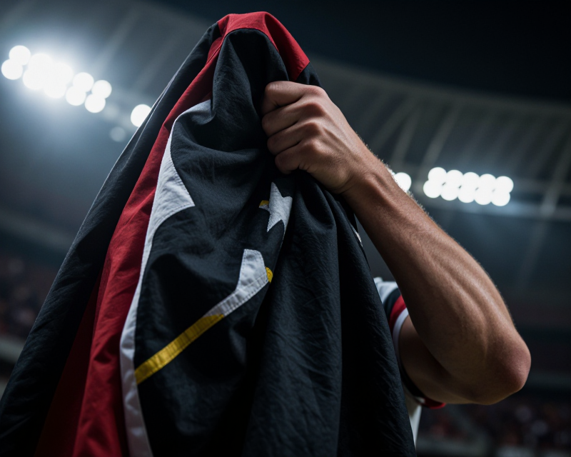 Symbolic Flag Bearer in Stadium
