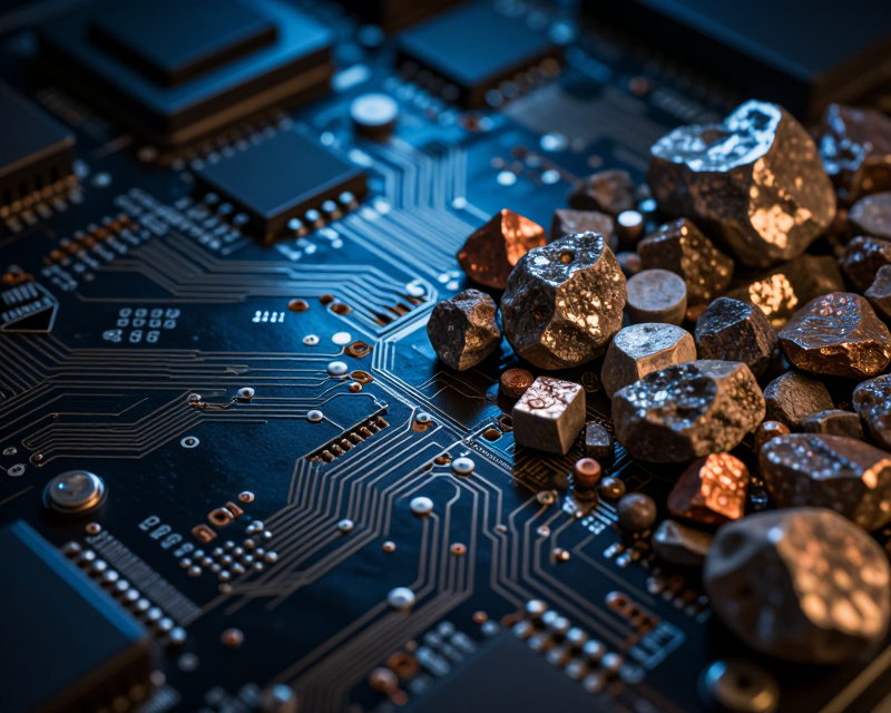 Symbolic representation of global tech and resource diplomacy